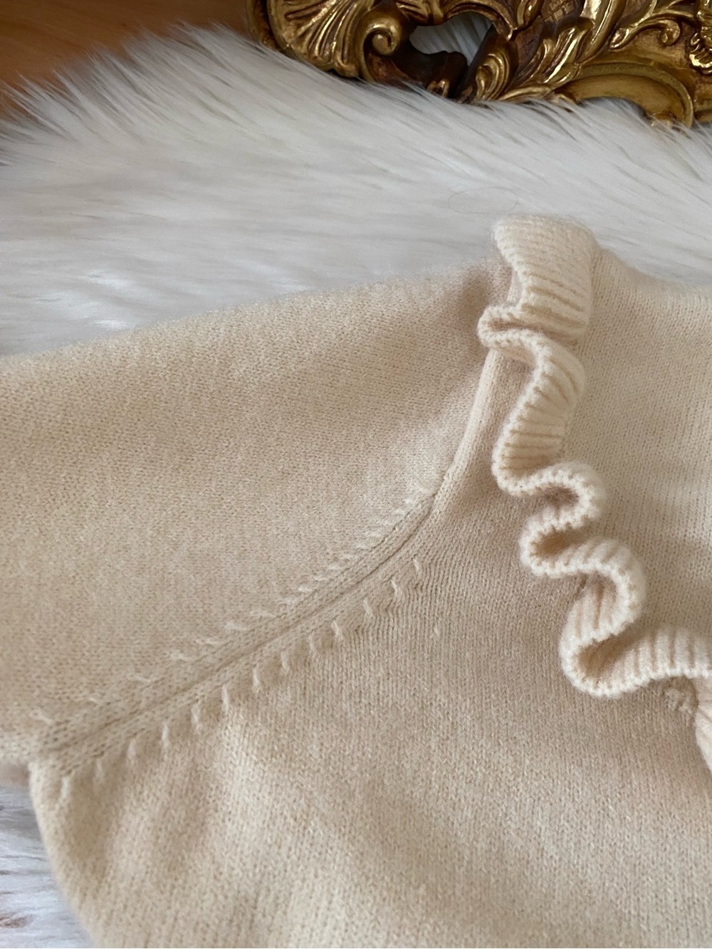 Hyacinth House Ramona Frilled Cream Sweater - Picture 8 of 14